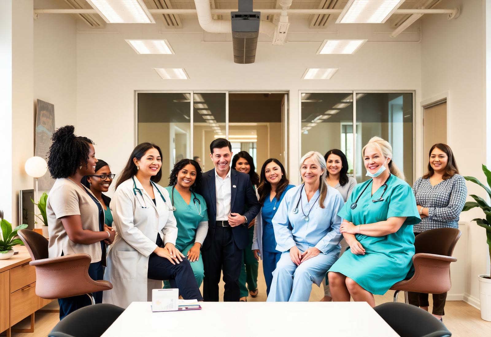 RecMark healthcare and recruitment team in a modern office
